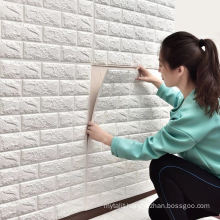 China Wholesale Hot PE Foam 3D Wallpaper Embossed Brick Stone DIY Stickers